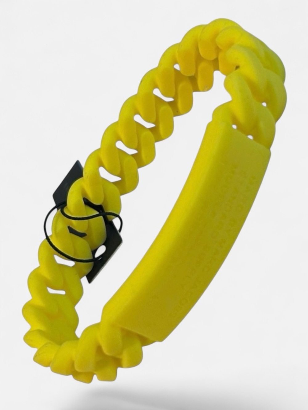 New Marc by Marc Jacobs Bracelet Safety Yellow Stretch Braided Silicone